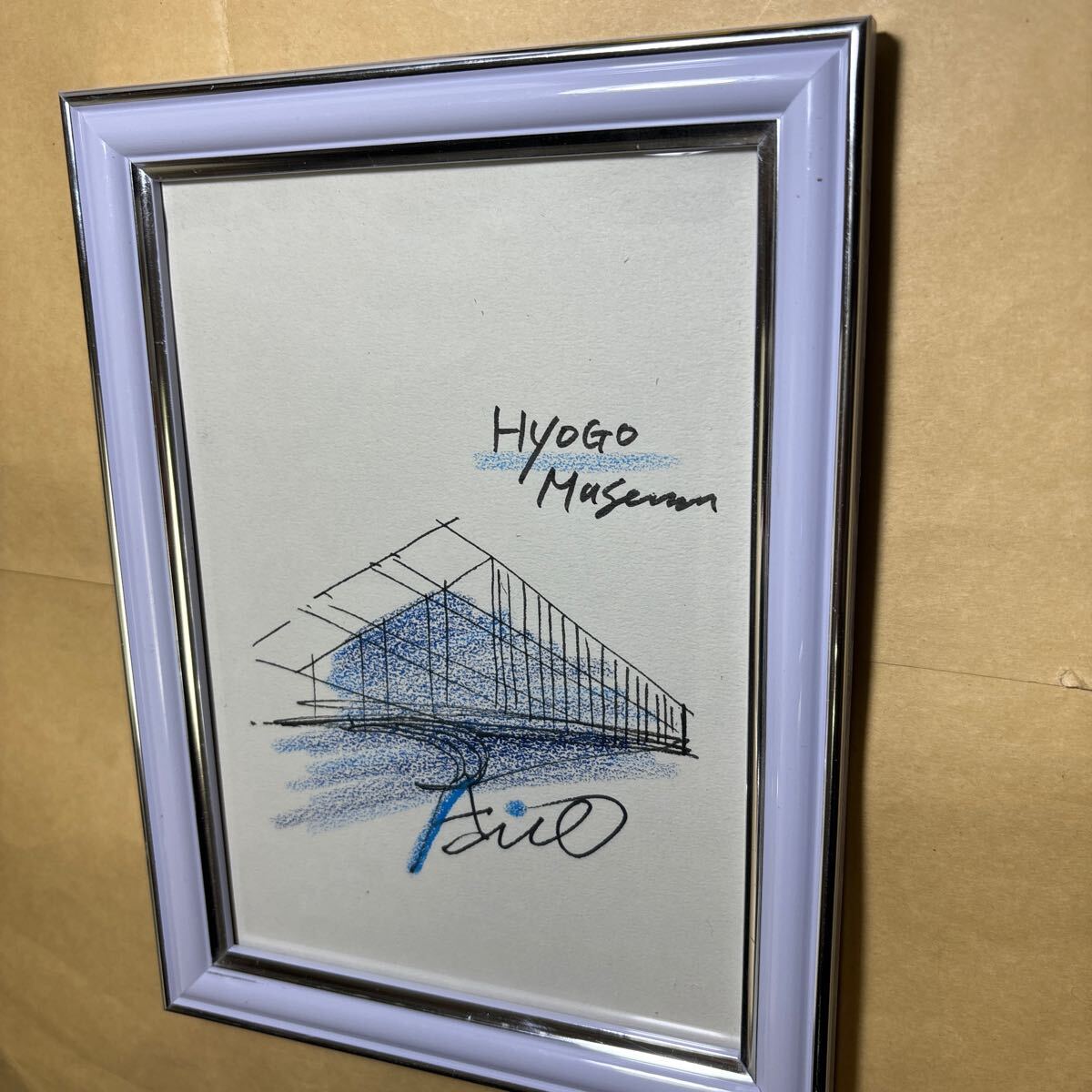 安藤忠雄 サイン 兵庫県立美術館 ドローイング拍卖