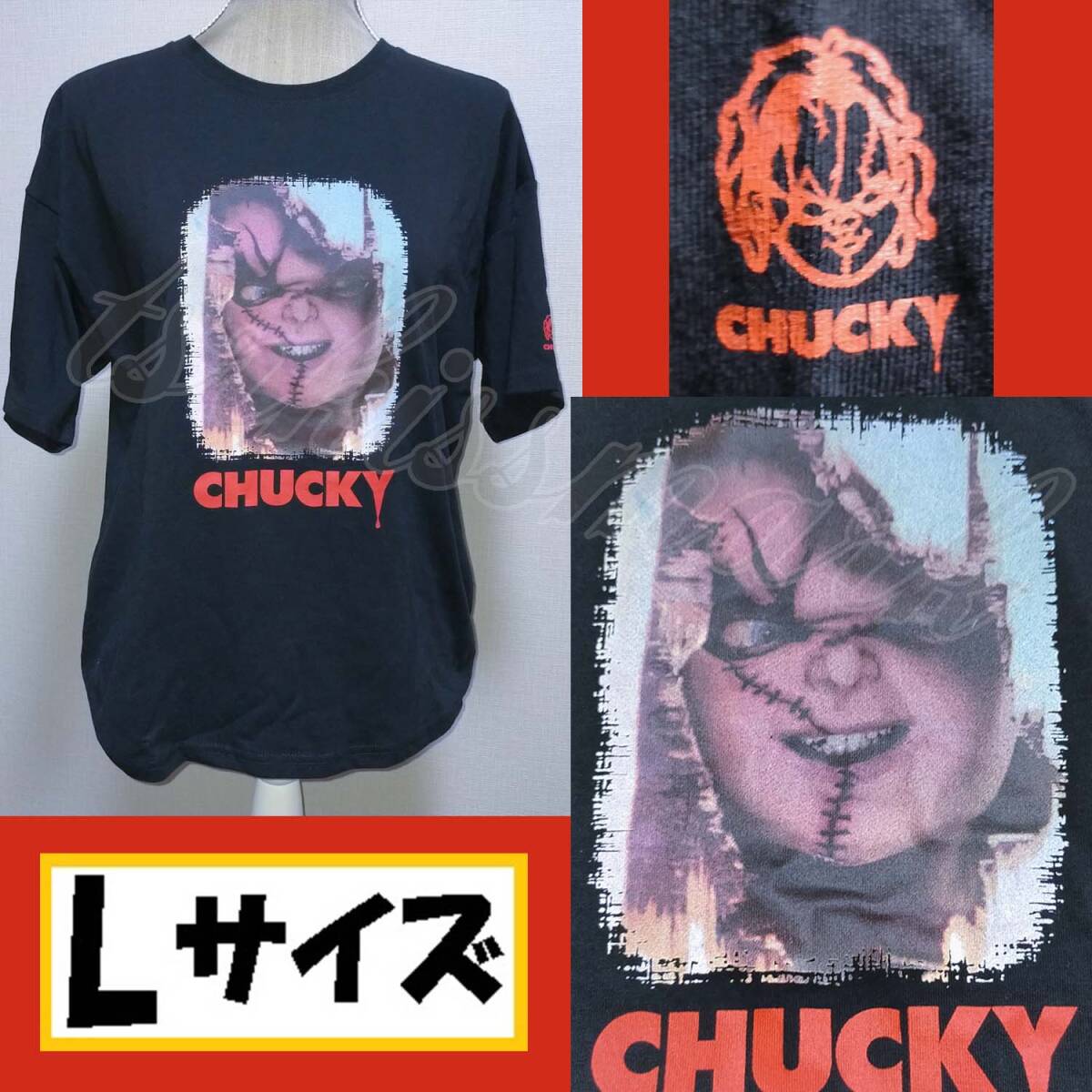 【Lサイズ】チャッキー チャイルドプレイ 半袖Tシャツ 丸首 ハロウィン 仮装拍卖