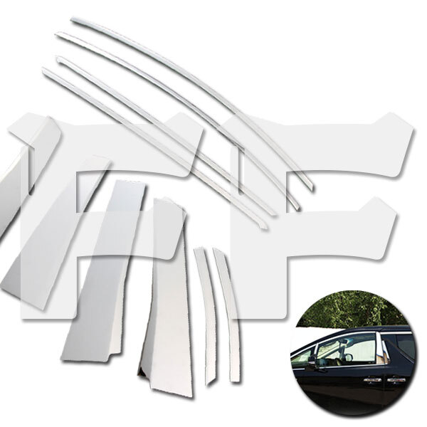 送料無料● トヨタ アルファード ヴェルファイア 30系 前期 後期 ウィンドウトリム ウェザーストリップカバー ガーニッシュ 鏡面 外装拍卖