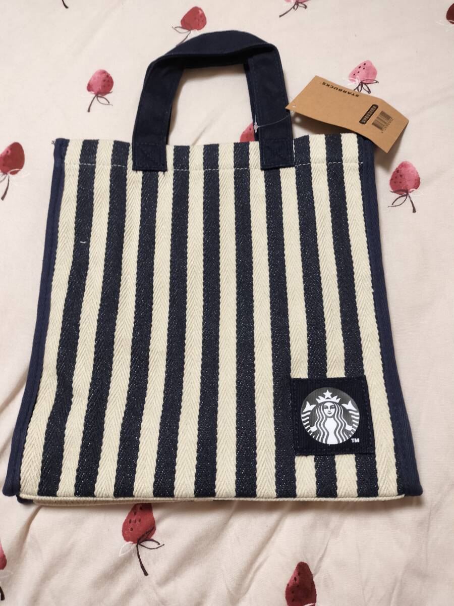 スターバックス 未使用 かわいいボーダー柄 トートバッグ 新品タグ付き拍卖