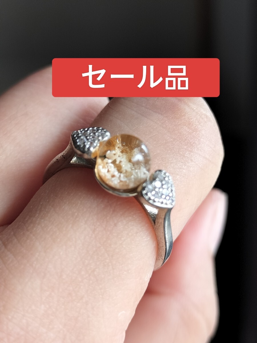 ガーデンクォーツリング 天然石 水晶  庭園水晶 邪気祓い s925指輪 18号拍卖