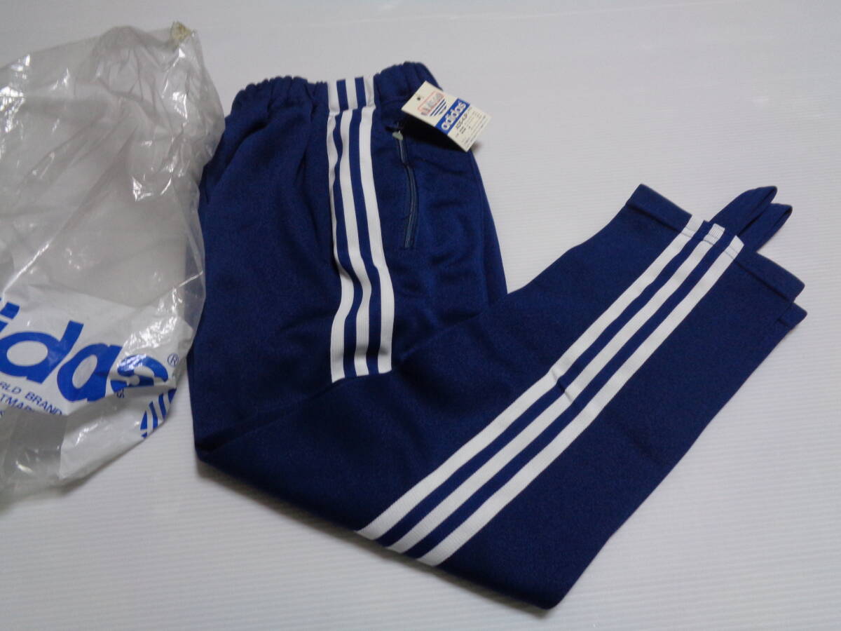 140cm 紺×白 子供用 キッズ kids ビンテージ アディダス ジャージ パンツ 下 vintage adidas 80s 昭和レトロ 未使用拍卖