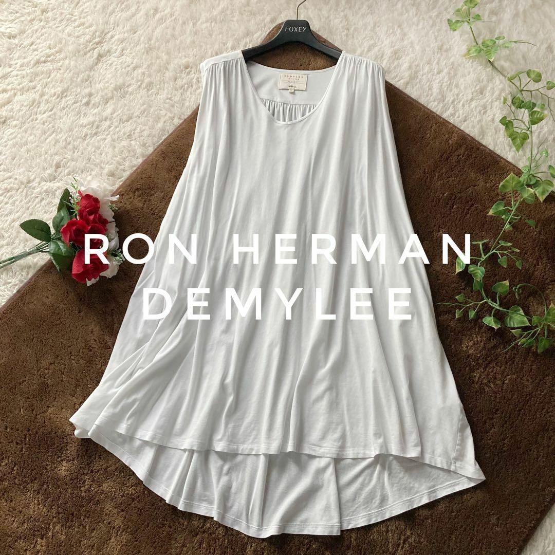 ロンハーマン×デミリー ノースリーブチュニックワンピース カットソー ギャザー 白 ホワイト XSサイズ Ron Herman DEMYLEE拍卖
