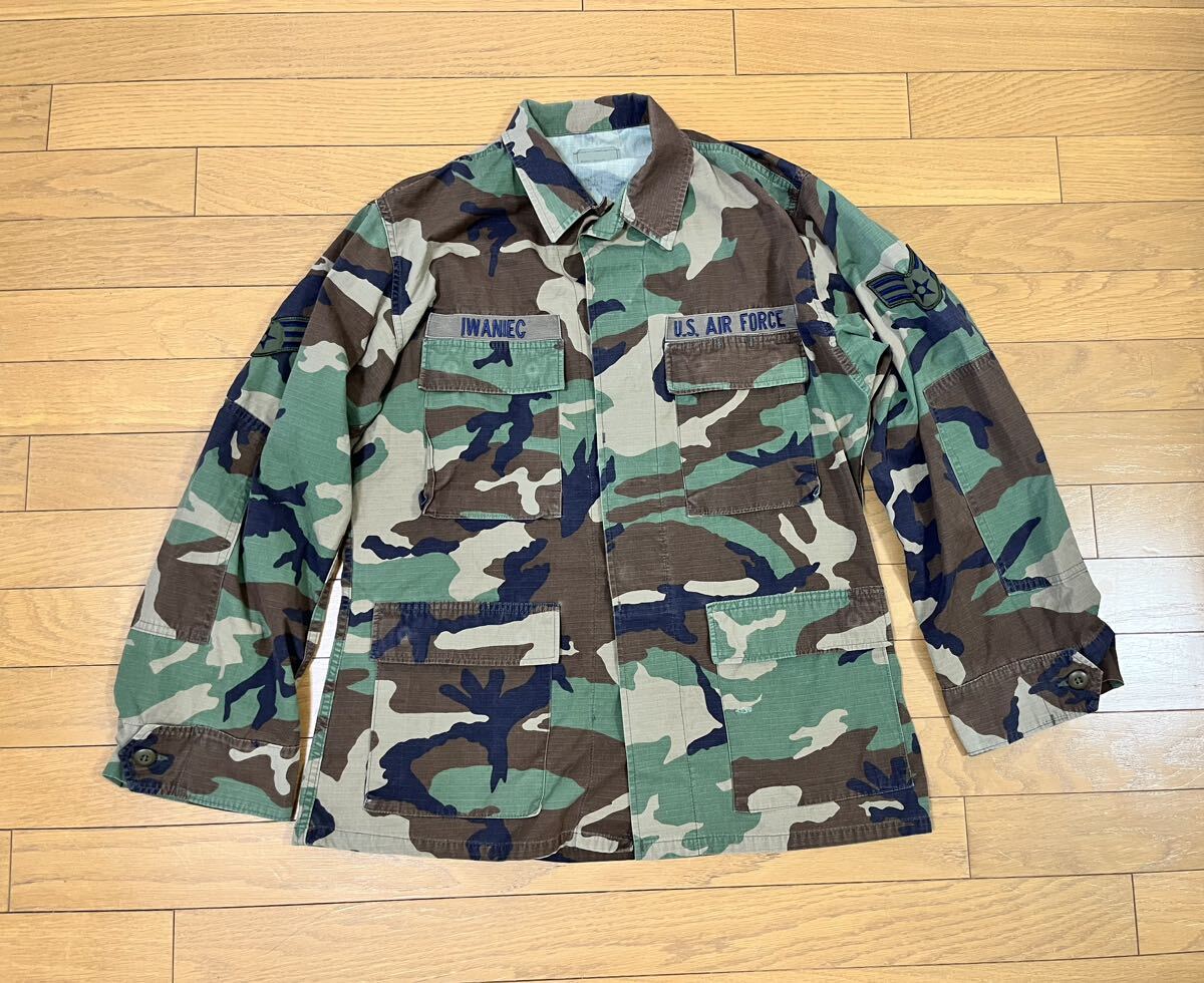 中古 米軍実物 BDU ウッドランド迷彩 M/Rサイズ リップストップ 迷彩服 BDU ジャケット サバゲー 装備 ミリタリー拍卖