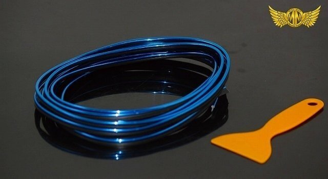 MADMAX カー用品 車内用ドレスアップ カスタムカラーモール 4.5M巻き ブルー/お手軽簡単 差し込みタイプ【メール便送料190円】拍卖