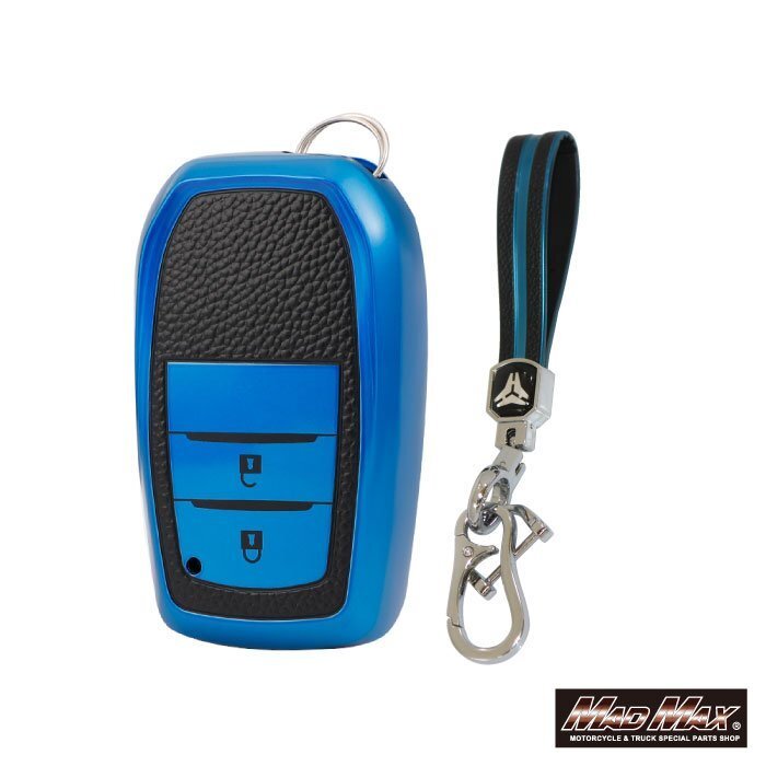 トヨタ専用 レザー調 TYPE A 2ボタン式 TPUソフト スマートキーケース ブルー/誕生日 父の日 母の日 クリスマス【メール便送料210円】拍卖