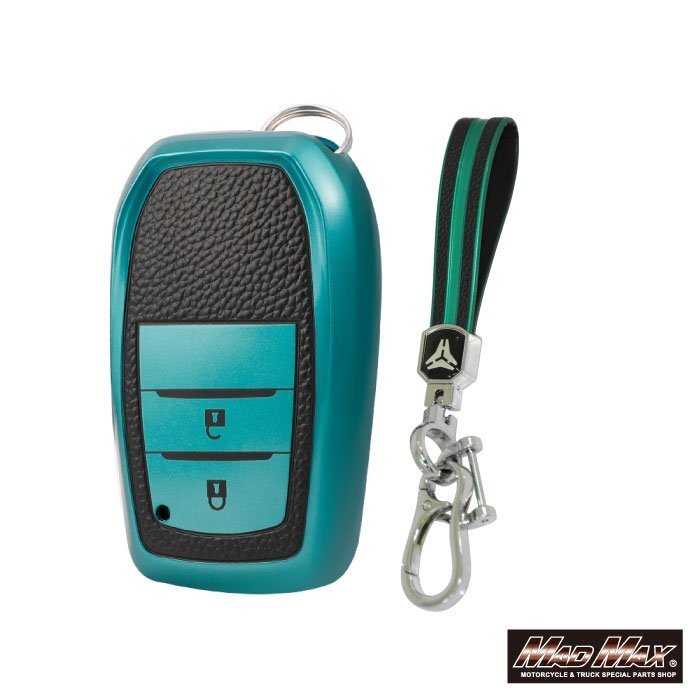 トヨタ専用 レザー調 TYPE A 2ボタン式 TPUソフト スマートキーケース グリーン/ランドクルーザー200系 クロス【メール便送料210円】拍卖