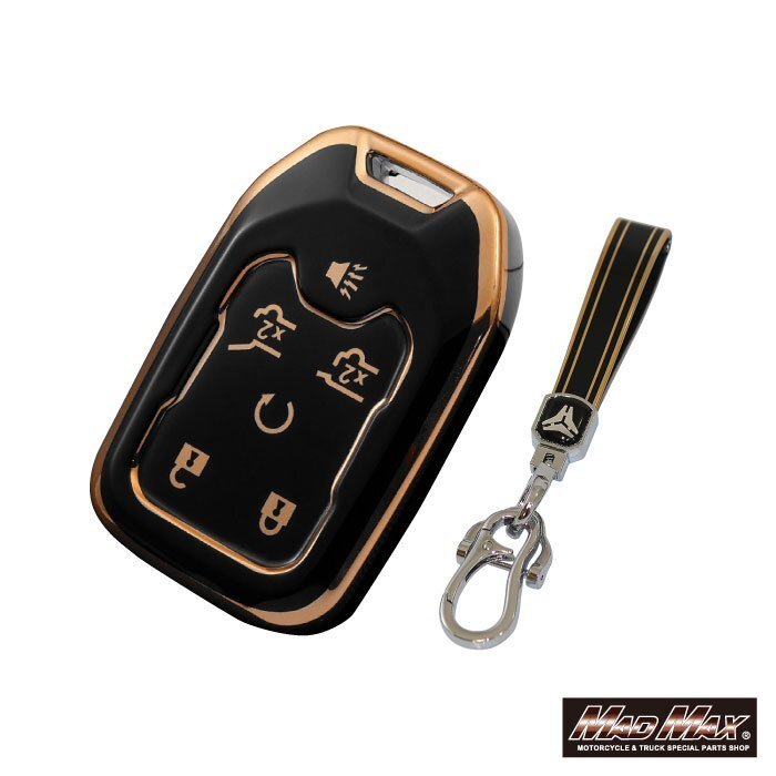 カー用品 GMC専用 ゴールドライン TYPE A 6ボタン式 TPUソフト スマートキーケース ブラック/父の日 母の日 誕生日【メール便送料210円】拍卖