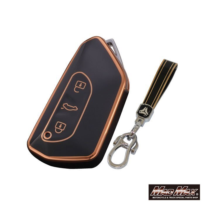 フォルクスワーゲン用 ゴールドライン TYPE G 3ボタン TPUソフト スマートキーケース ブラック/GOLF8 バリアント【メール便送料210円】拍卖