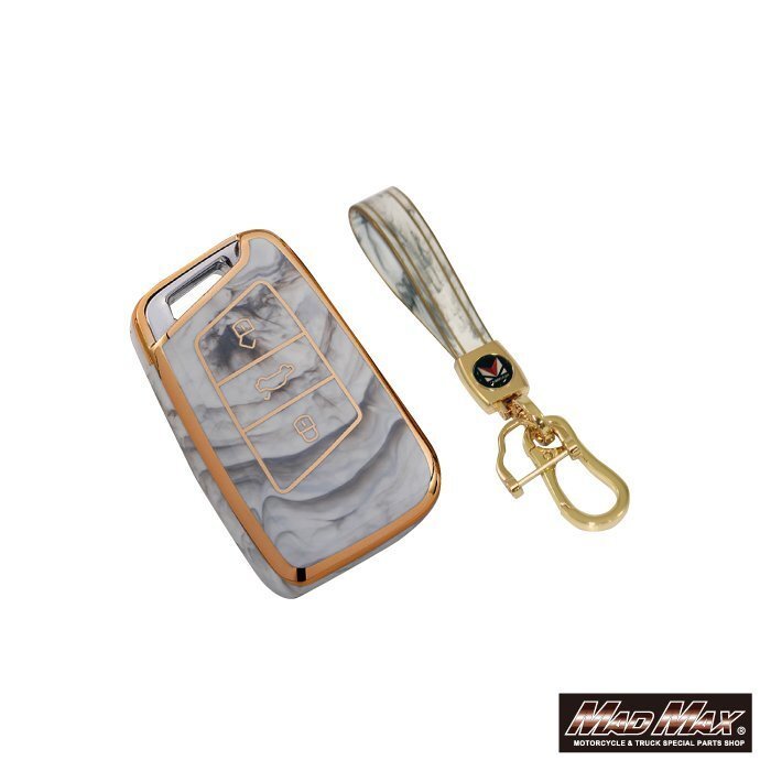 カー用品 フォルクスワーゲン専用 大理石調 TYPE D TPUスマートキーケース グレー/プレゼント 父の日 母の日 誕生日【メール便送料210円】拍卖