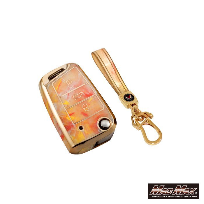 カー用品 フォルクスワーゲン 大理石調 TYPE B TPUスマートキーケース オレンジ/プレゼント 父の日 母の日 誕生日【メール便送料210円】拍卖