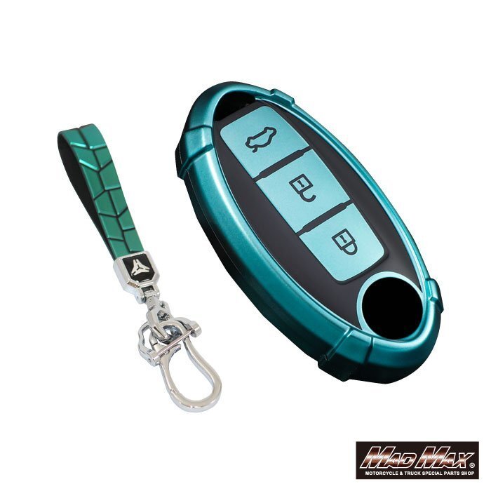 日産専用 ロボケース TYPE A 3ボタン式 TPUソフト スマートキーケース グリーン/シルフィ ティアナ キャラバン【メール便送料210円】拍卖