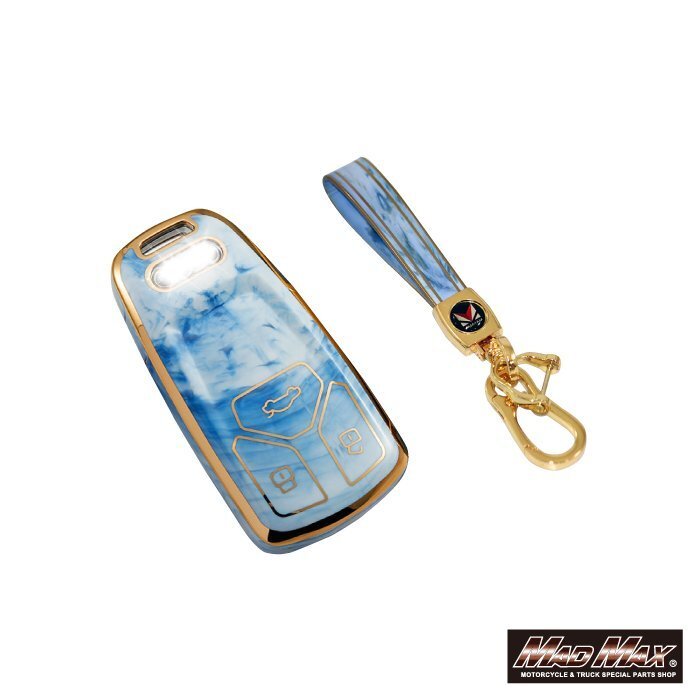 カー用品 Audi アウディ 大理石調 TYPE B TPUスマートキーケース ブルー/A6 S6 RS6(F2) A7 S7 RS7(F2)【メール便送料210円】拍卖