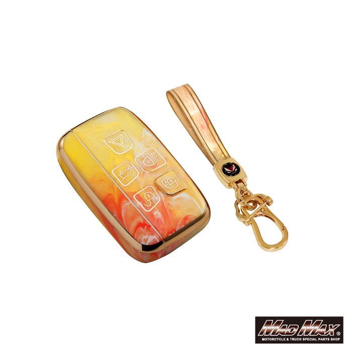 ランドローバー 大理石調 TYPE A TPUスマートキーケース オレンジ/レンジローバー イヴォーク ディスカバーリー【メール便送料210円】拍卖