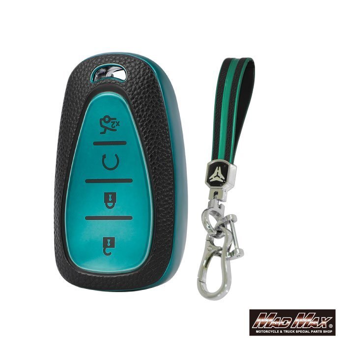 シボレー専用 レザー調 TYPE B 4ボタン式 TPUソフト スマートキーケース グリーン/父の日 母の日 誕生日 プレゼント【メール便送料210円】拍卖