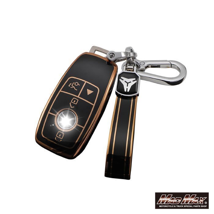 メルセデスベンツ用 ゴールデンライン TYPE B 4ボタン式 TPUスマートキーケース ブラック/父の日 母の日 プレゼント【メール便送料210円】拍卖