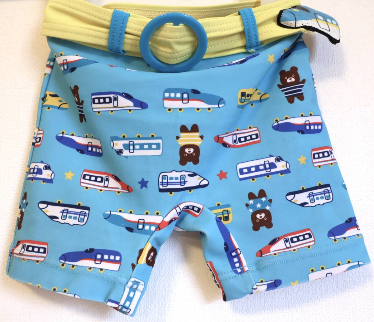 ■男児子ども用水着83cm(1才~1才半)新幹線電車柄 中古■拍卖