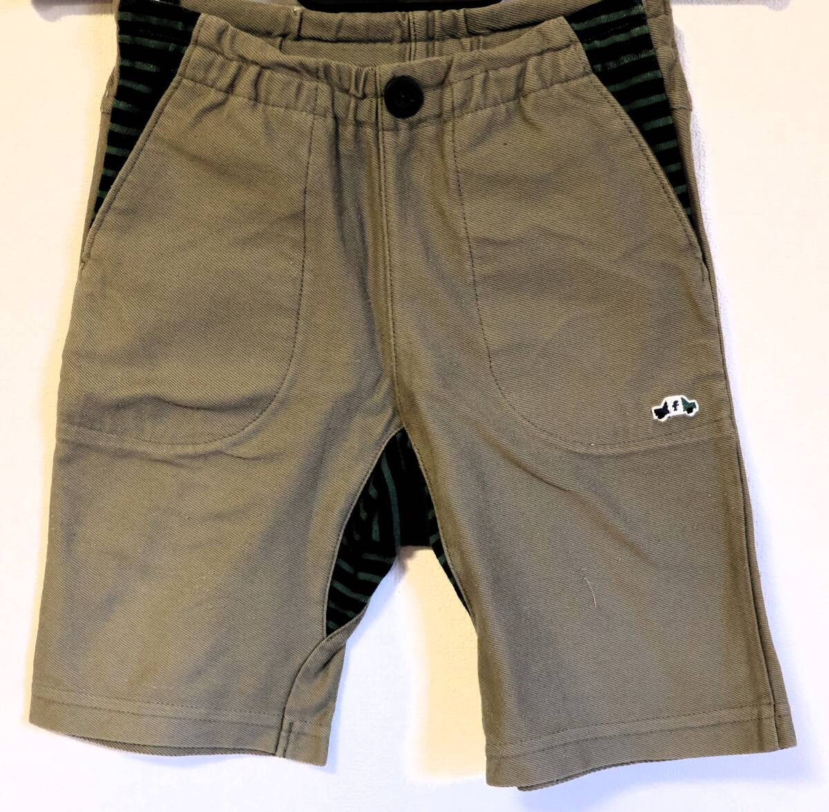 ■送料無料★ファミリア 90cm カーキ色6分丈パンツ ズボン familiar中古■拍卖