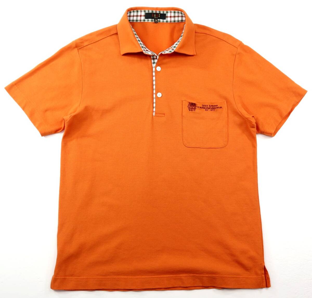 美品★DAKS GOLF ダックス・ゴルフ チェック使い 半袖ポロシャツ/オンワード樫山/Mサイズ拍卖