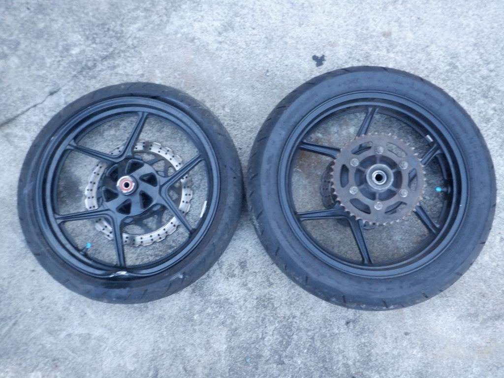 NINJA250R ニンジャ250R EX250K 純正前後ホイール 黒 ディスク・スプロケ付き! D拍卖