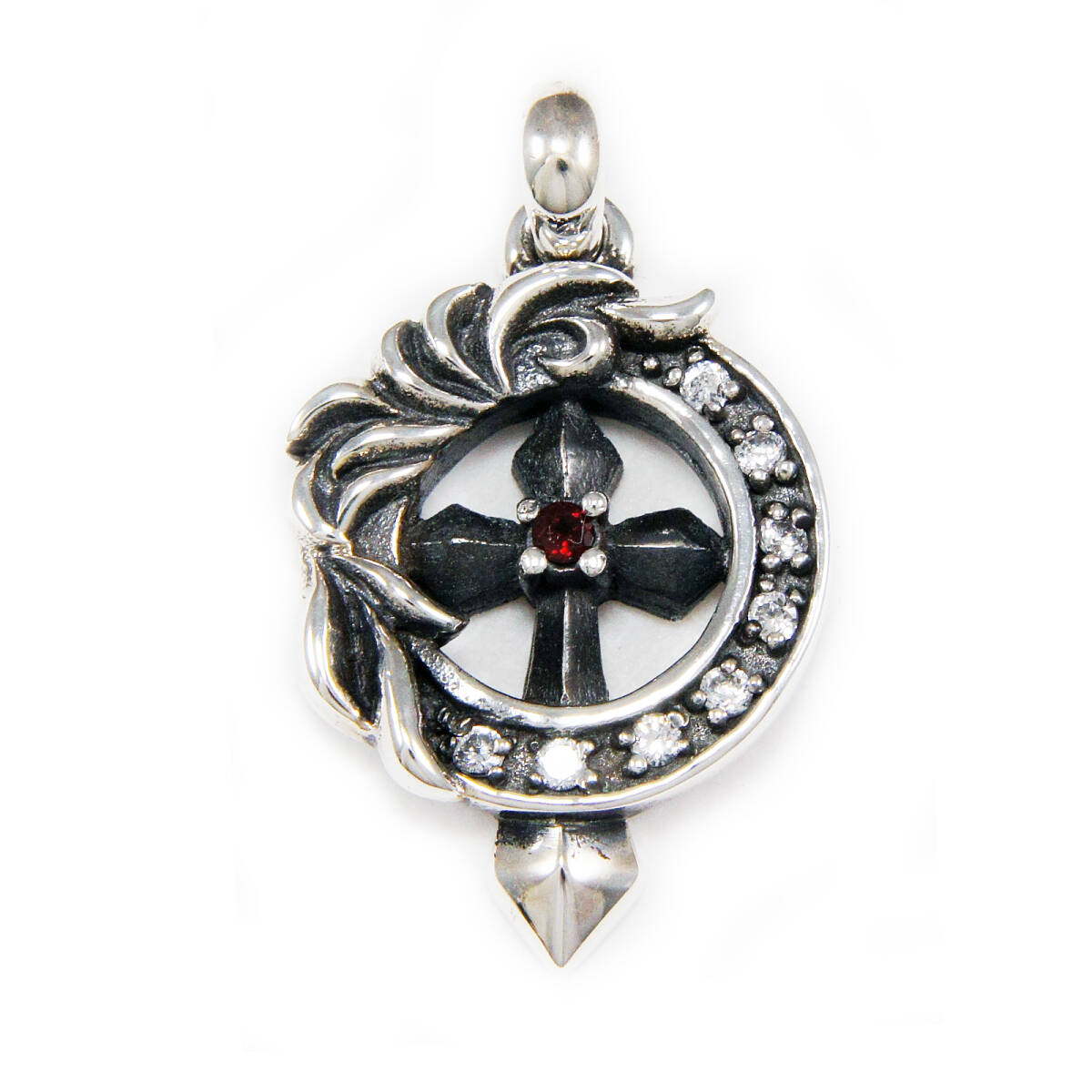 クロス ジルコニア 925シルバー ペンダント/トップ ネックレス 925刻印あり 送料無料 メンズアクセサリー 新品 CKK-009拍卖