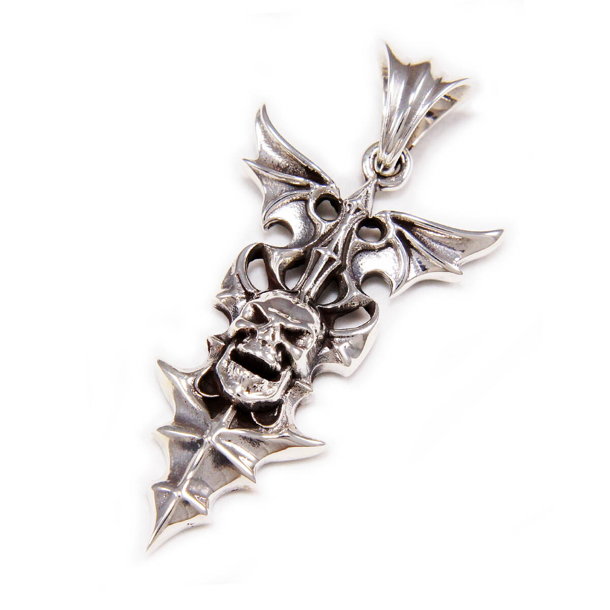 スカル 925シルバー ペンダント トップ ネックレス 925刻印あり メンズアクセサリー 新品 送料無料 CS-008拍卖