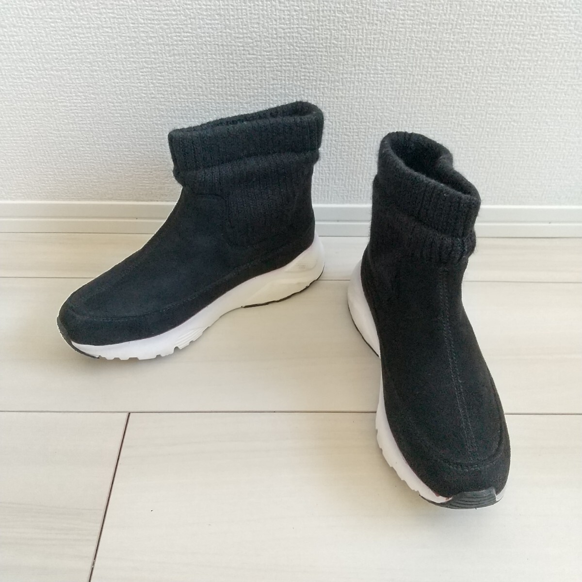 ◎(670)MICHEL KLEIN ブラック ショートブーツ(23.0cm)拍卖