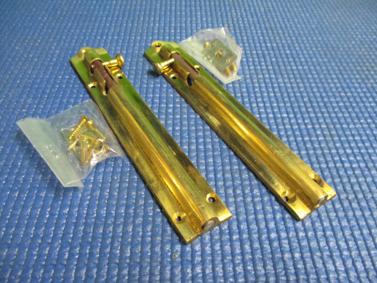 真鍮レトロ 丸落し ビス付 受け座付 新品 サイズ 150mm 2ケ¥2000 送料¥185拍卖