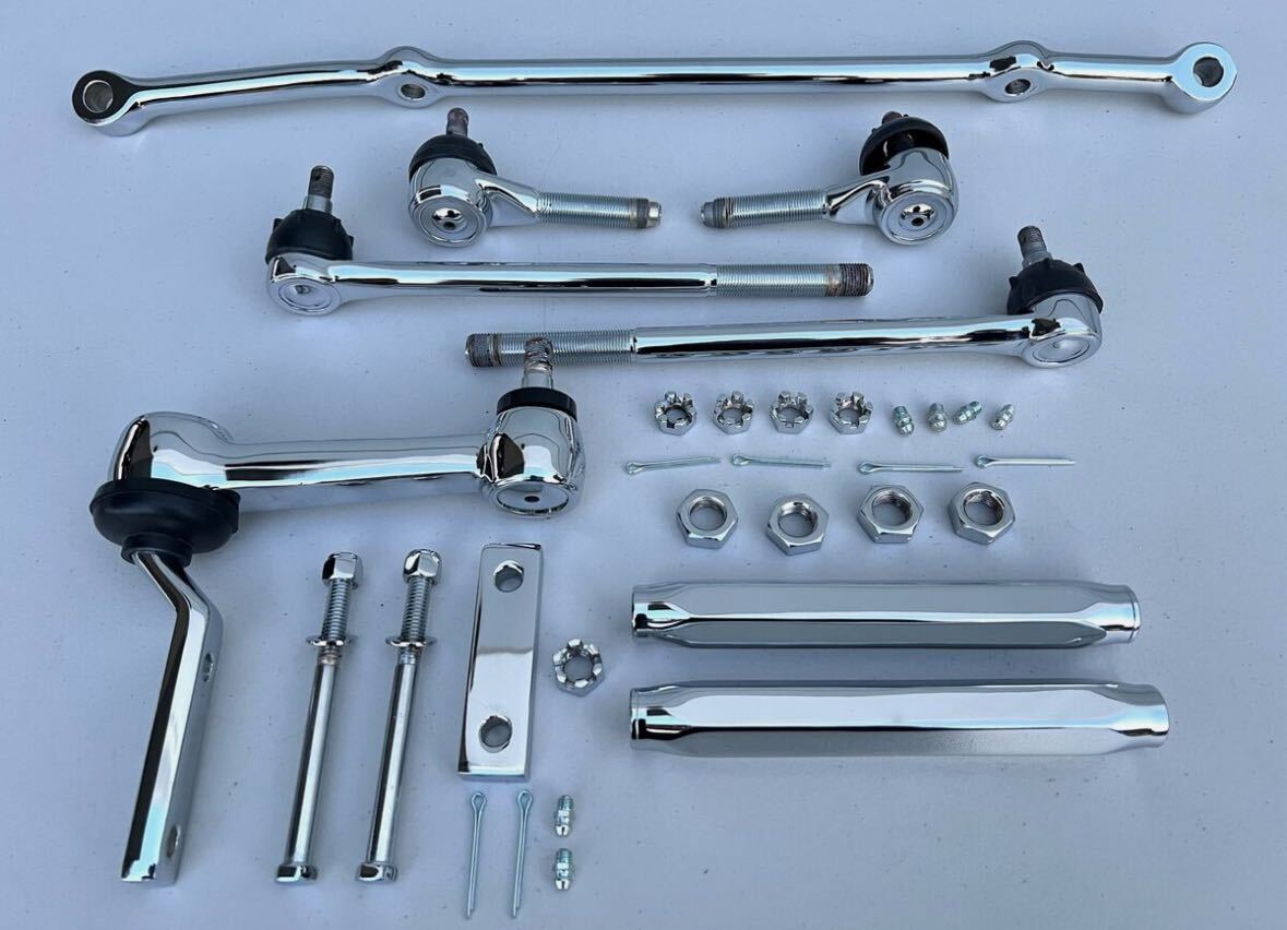 1961-64インパラクロームステアリングリンケージキット。ベルエア ビスケイン ノマド シボレー ローライダー ハイドロ拍卖