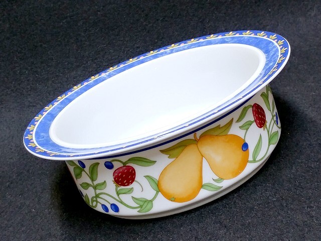 3QV売切!税無し☆DANSK(ダンスク)★FIANCE FRUITS★ボウル★17cm★ブルー★果物柄★現状★現品限り★0809-9拍卖