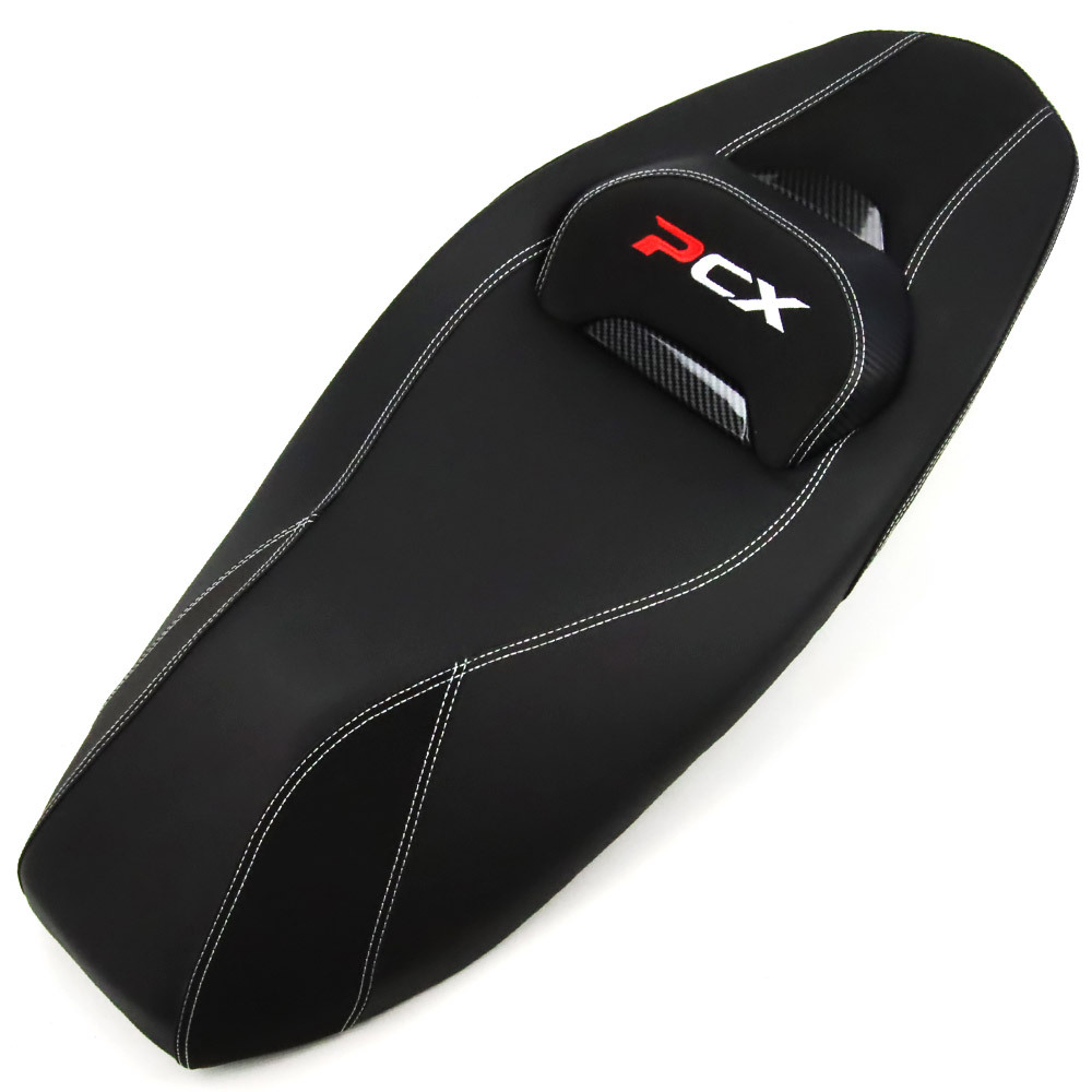 ホンダ対応 PCX125/150/160(JF81/JF84/KF30/JK05/JK06/KF47)用 レザー調座面&カーボン調 カスタム シート完成品 刺繍ロゴ拍卖