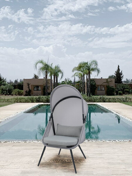 【ルーフフォールディングチェア】 ガーデンチェア アウトドアチェア 椅子 イス 折りたたみ式 ルーフ付き 日除け キャンプ リゾート拍卖