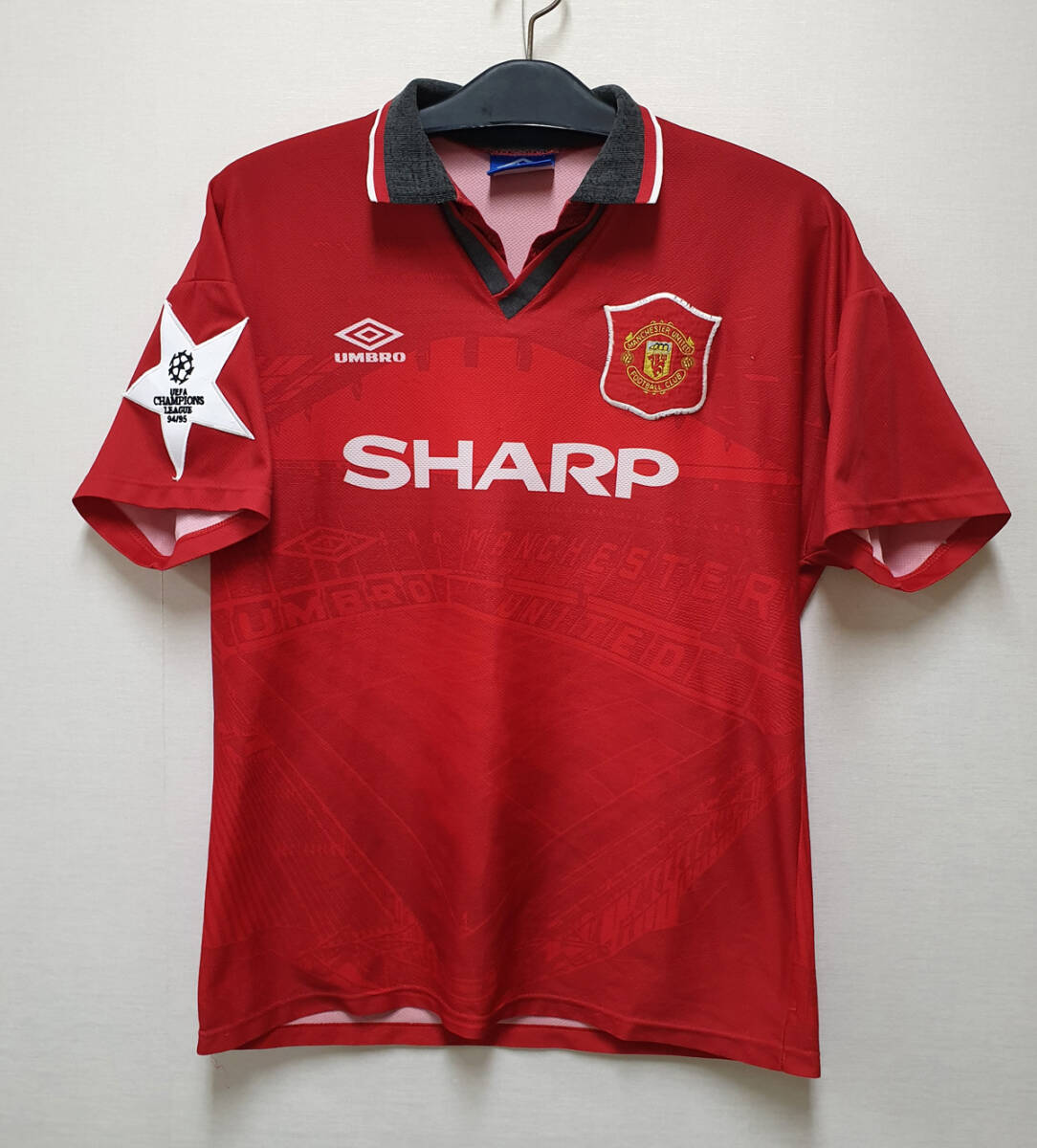 94-95マンチェスターユナイテッド MUFC(H)#10 ベッカム BECKHAM 半袖 Umbro正規 Uefa CL仕様 L拍卖