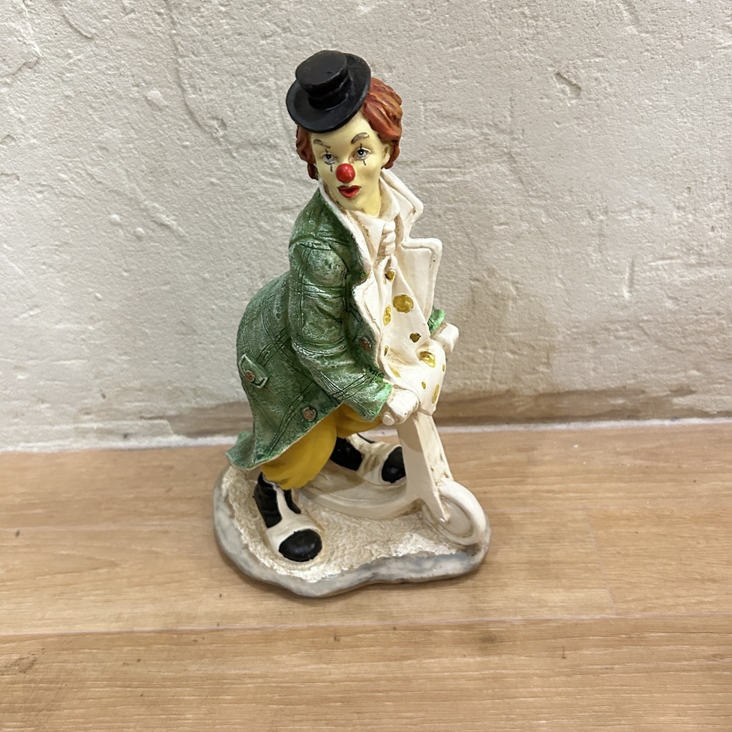 置物 キックボードを漕ぐピエロ 道化師 フィギュア H29 インテリア オブジェ 洋風 USED拍卖