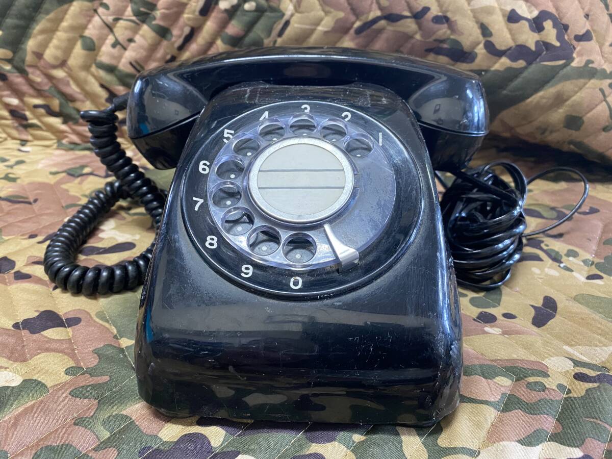 J5314 日本電信電話公社 昭和レトロ 黒電話 ダイヤル式 現状品拍卖