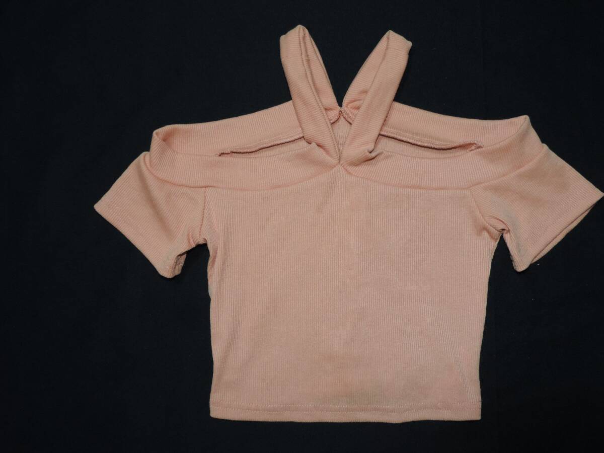 ♪未使用☆SHEINの首回りおしゃれデザインオレンジの半袖☆7Yサイズ☆シーイン☆拍卖