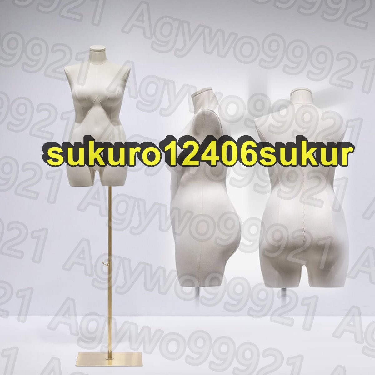 マネキン 胸、ヒップ、プラスサイズのマネキン、半身、女性のドレスフォーム胴体の高さ調節可能、マネキンスタンド付き拍卖
