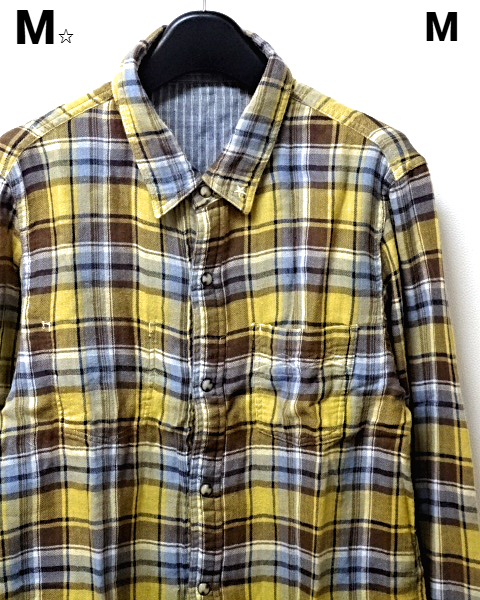 Medium【M エム Reversible Gauze Check L/S Shirt M エム リバーシブルガーゼシャツ チェックシャツ tmt】拍卖