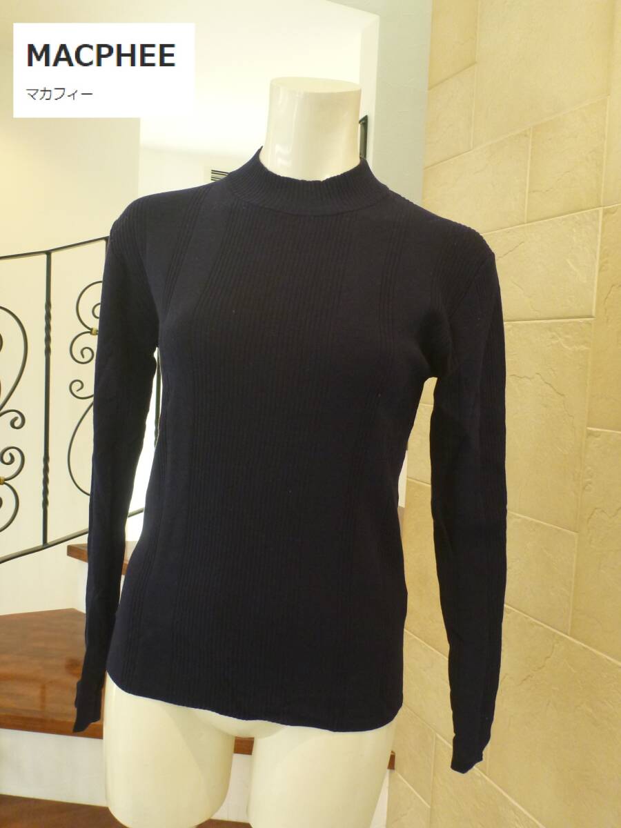 1.1万 新品 MACPHEE|マカフィー★ トゥモローランド 紺 ネイビー 薄手 長袖 セーター S拍卖