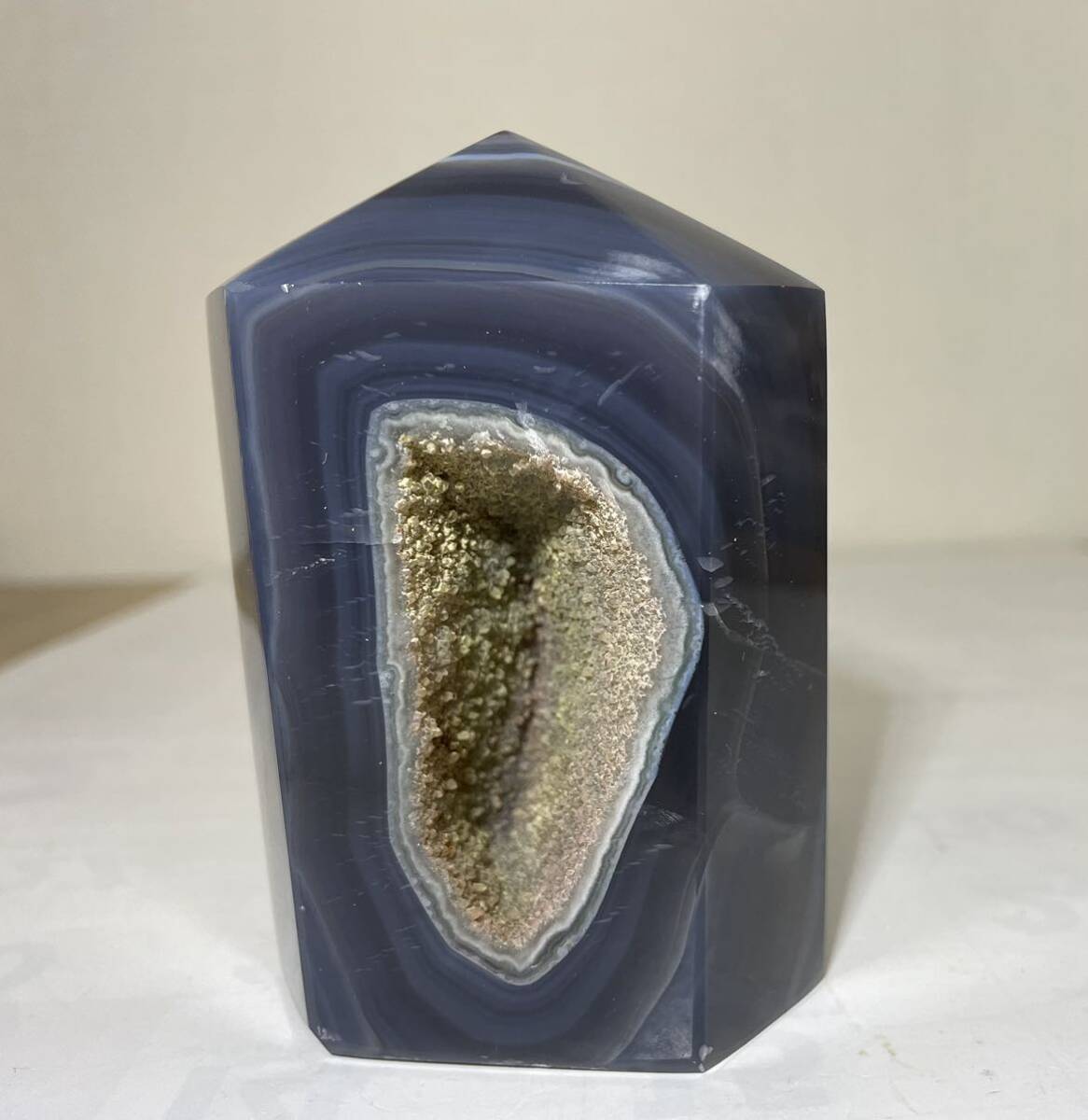 瑪瑙 六角柱 008 アゲート 水晶 クリスタル パワーストーン 風水晶 魔除 お守 浄化 ラッキー 幸運 天然石 原石 シュガー拍卖