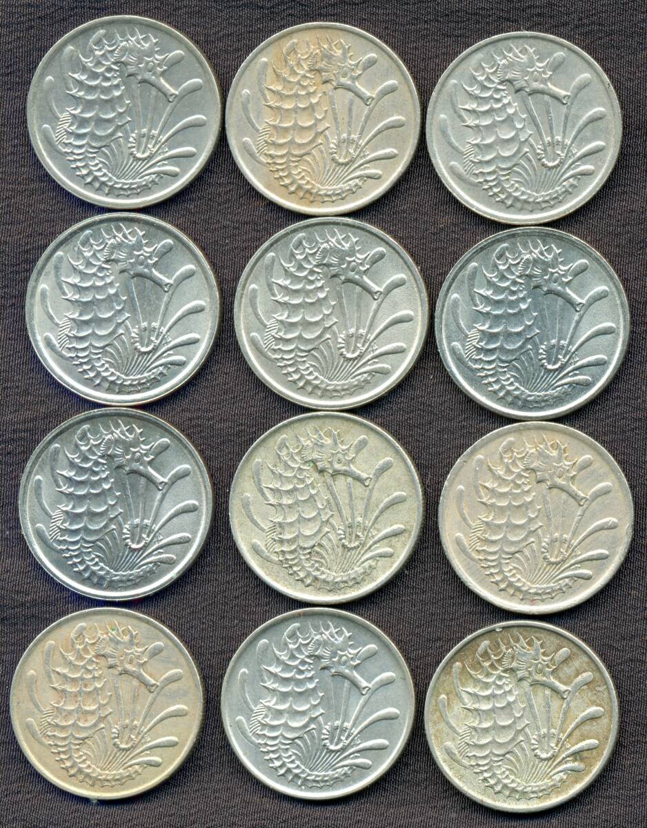 SINGAPORE 10 CENTS (12枚) 1968年~1978年 /シンガポール/タツノオトシゴ拍卖