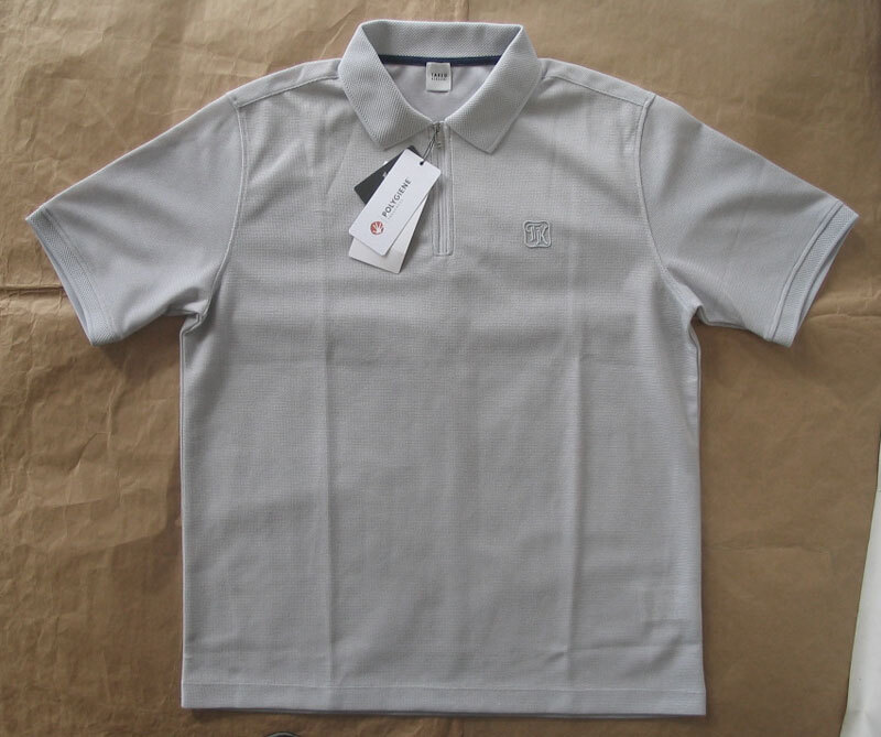 TAKEO KIKUCHI タケオキクチ 半袖ポロ ライトグレー ポリ綿麻 日本製 L 新品拍卖