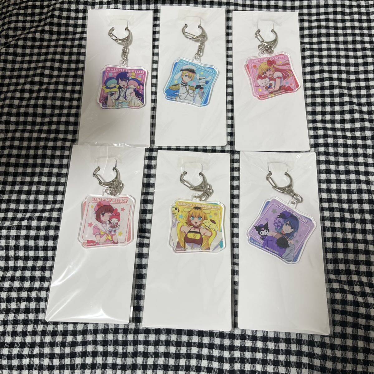 推しの子 サンリオ くじ引き堂 オンラインくじ アクリルキーホルダー アクキー 全種類セット 星野アイ アクア ルビー かな あかね MEMちょ拍卖