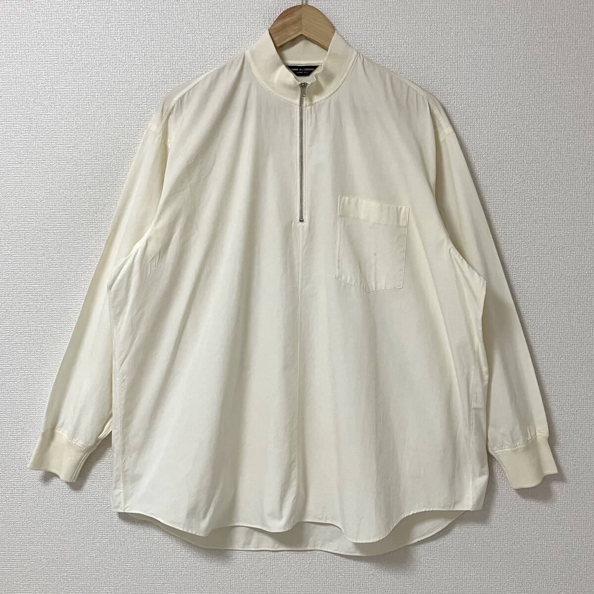 初期 80s COMME des GARCONS HOMME PLUS ハーフジップ シャツ ブルゾン 生成り コムデギャルソンオムプリュス VINTGAE archive 4060419拍卖