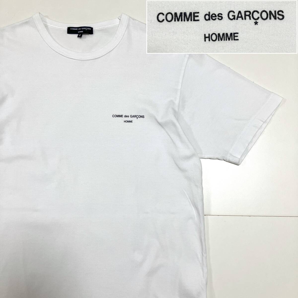 AD2019 COMME des GARCONS HOMME ロゴ Tシャツ ホワイト 白 Sサイズ コムデギャルソンオム 半袖 カットソー Tee archive 4080074拍卖