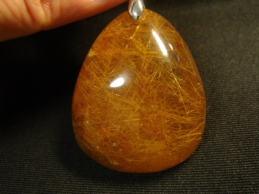 ☆超希少,風水,金運UP,特大天然7A級濃密金針ルチルペンダントトップW10拍卖