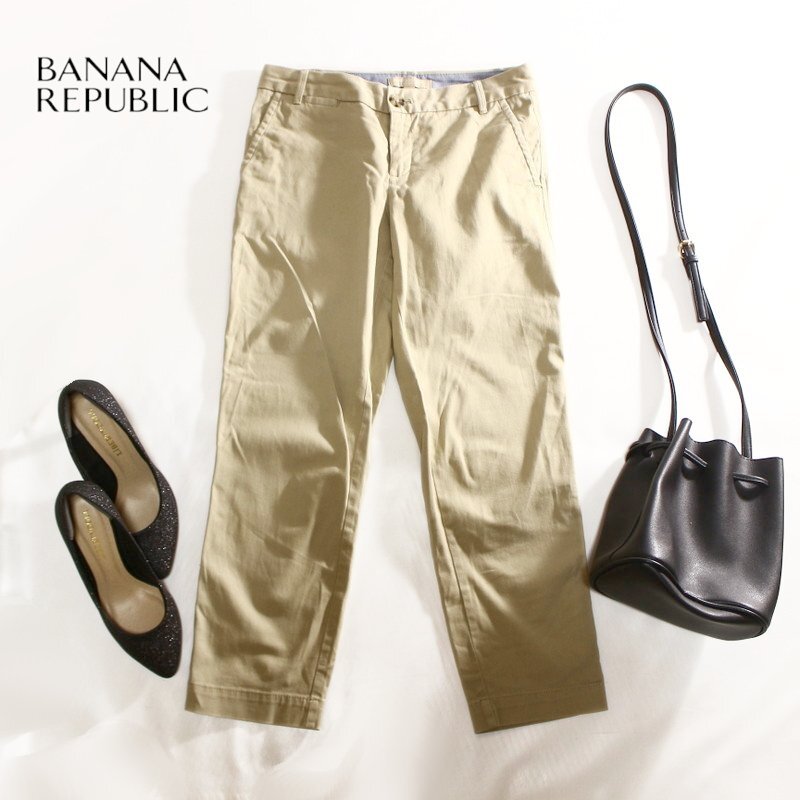 美品 バナナリパブリック Banana Republic CITY CHINO 人気 レディース チノパンツ 0 S カジュアル カーキ ベージュ拍卖