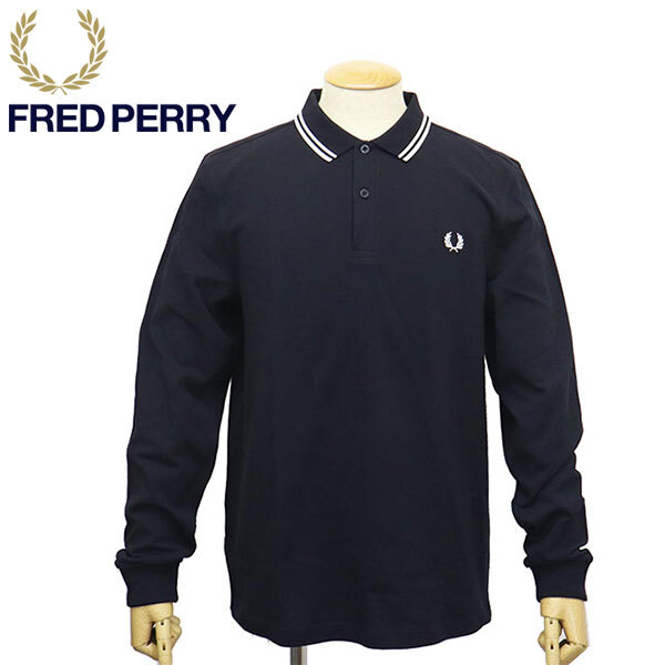 FRED PERRY (フレッドペリー) M3636 LONG SLEEVE TWIN TIPPED SHIRT 長袖 ティップライン ポロシャツ FP538 NAVY/WHITE S拍卖
