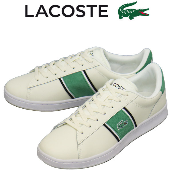LACOSTE (ラコステ) 48SMA0013 CARNABY SET CGR 2241 SMA レザースニーカー 03A OFF WHTxWHT LC376 UK8-約26.5cm拍卖