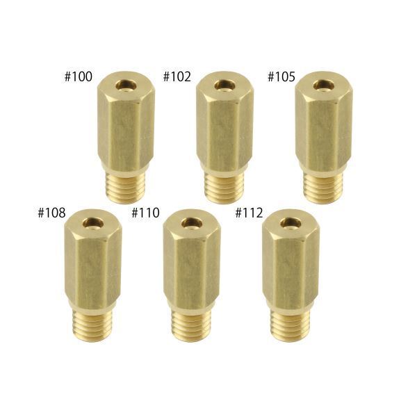 PE24キャブレター用 メインジェットSET(6X16.5) ケイヒンPWK(六角大) #100#102#105#108#110#112(各1×6個SET)|ポッシュフェイス/POSH拍卖